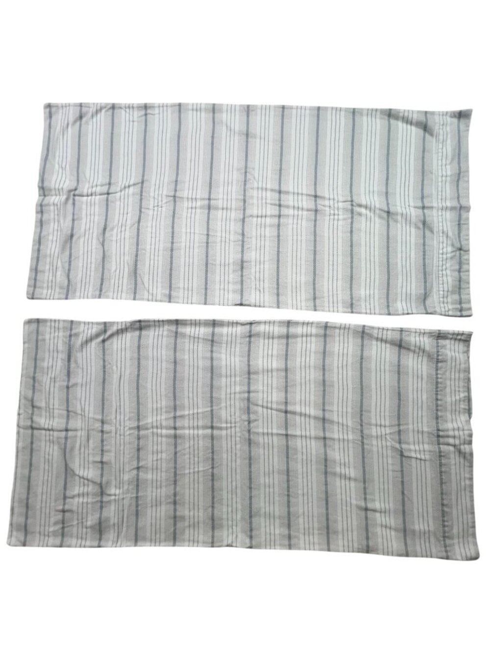 Cuddl Duds King Size Striped Pillowcases 20in x 40in Gray Lightweight Set of 2